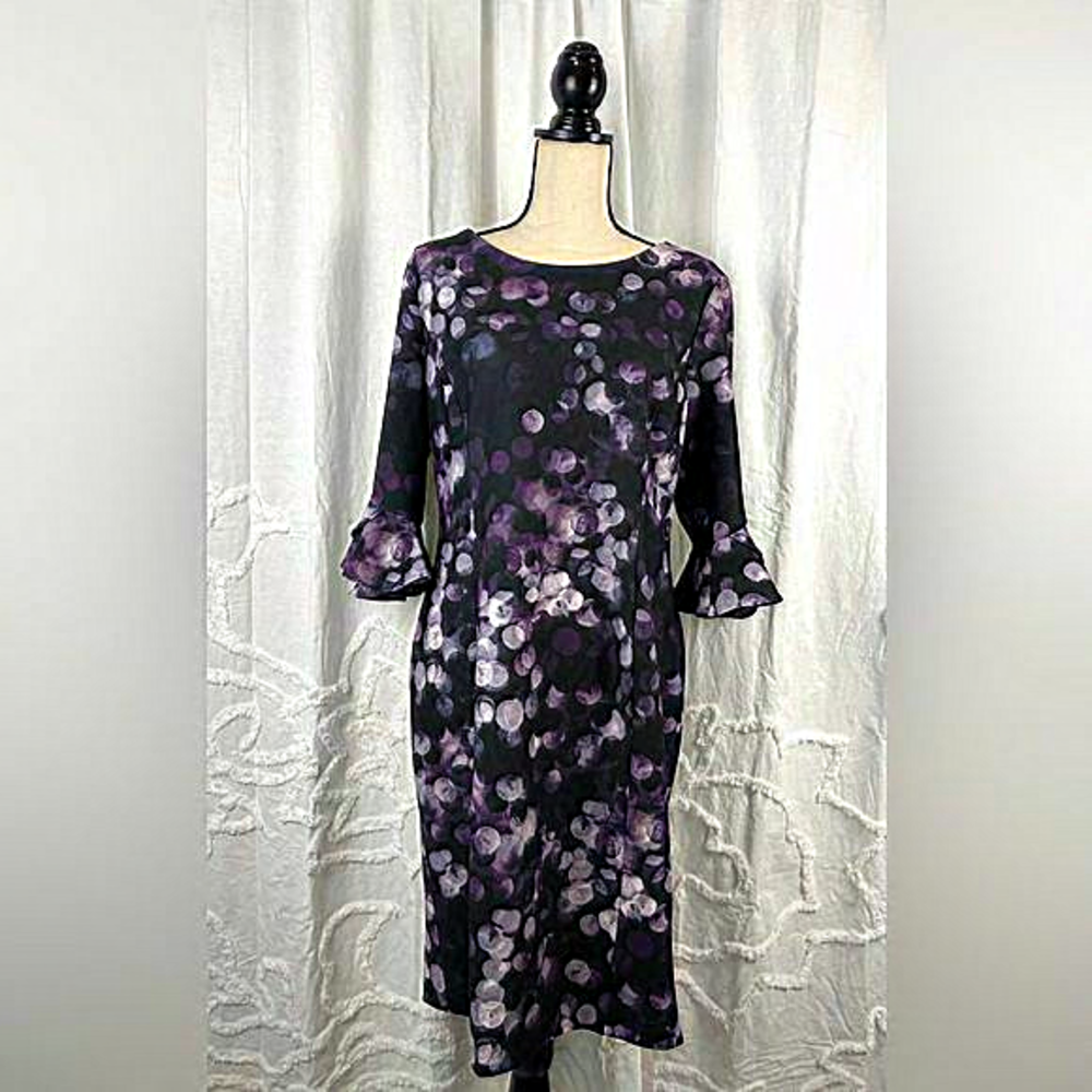 NWT DKNY Ruffle‎ Bell Sleeve Women’s Sheath Dress Size 14